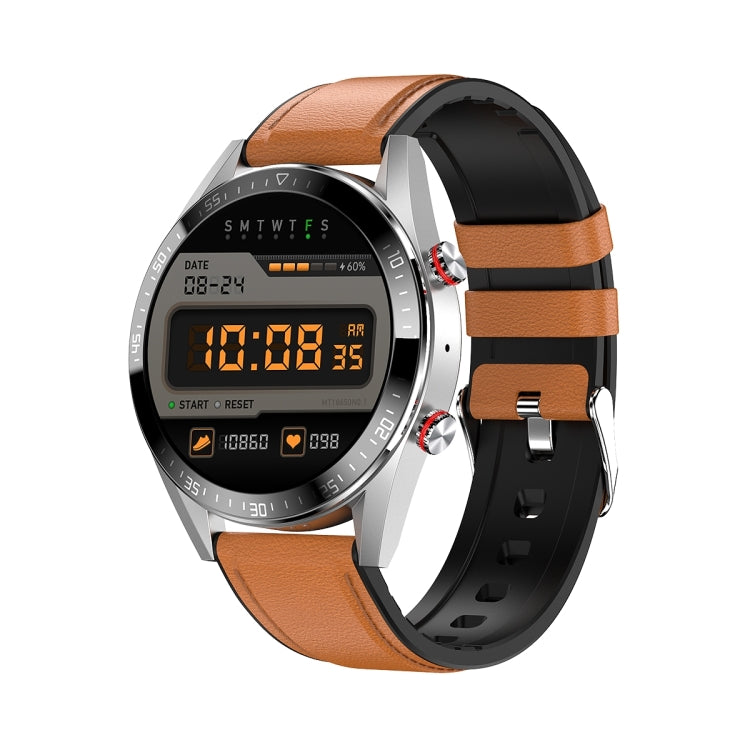DW161.39 inch AMOLED Screen Smart Watch, Support Heart Rate / Blood Pressure Monitoring, Leather Strap, DW16
